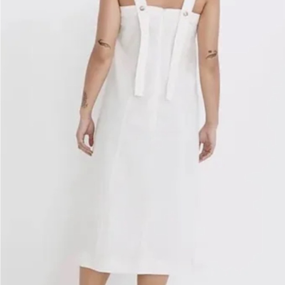 Madewell Linen Dress Princess-Seamed Midi Dress White Medium NWT SOLD OUT